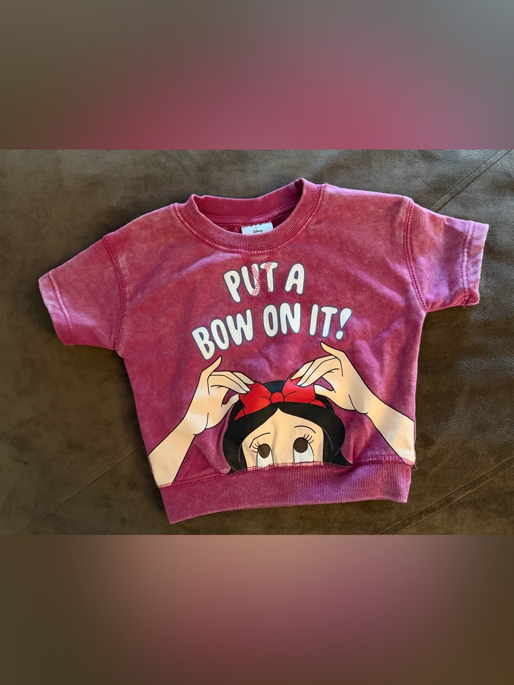 Disney Pink Graphic 'Put A Bow On It' Girls Sweatshirt